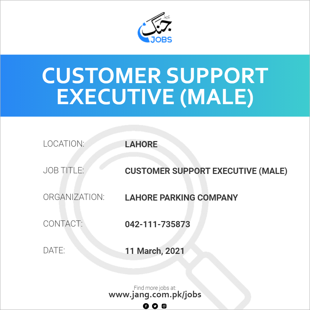 Customer Support Executive (Male)