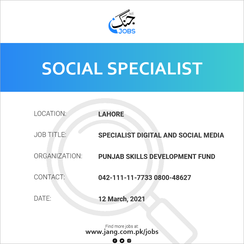 Specialist Digital And Social Media