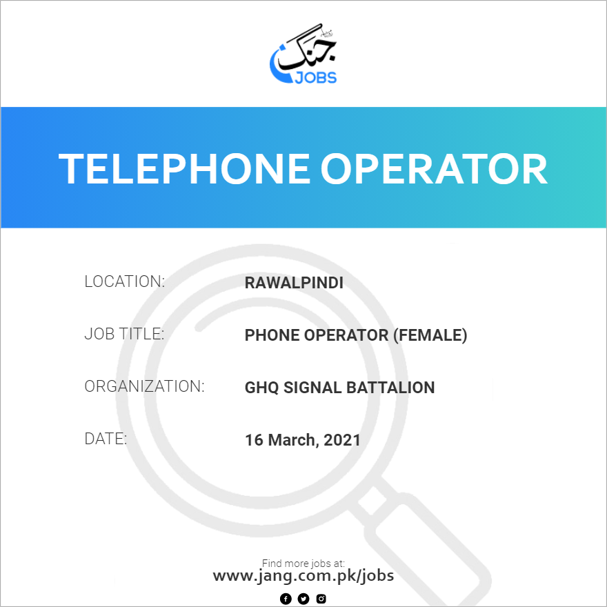 Phone Operator (Female)