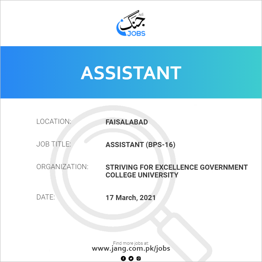 Assistant (BPS-16)