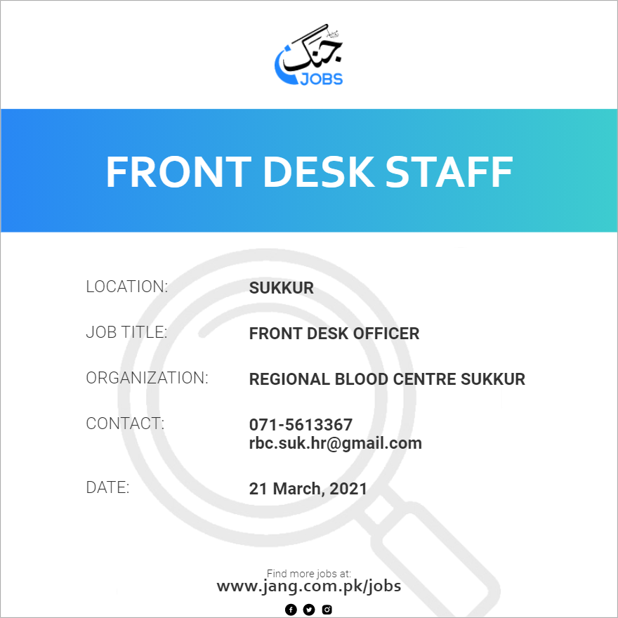 Front Desk Officer