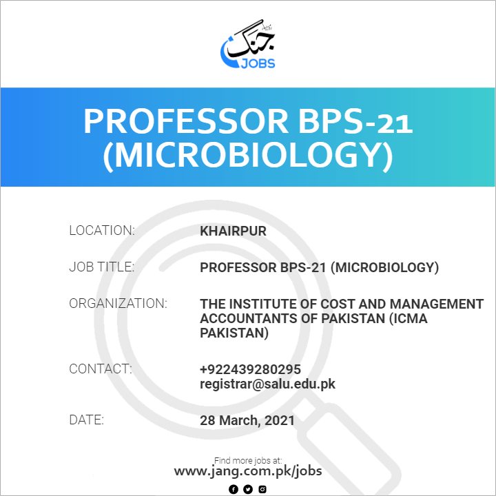 Professor BPS-21 (Microbiology) 