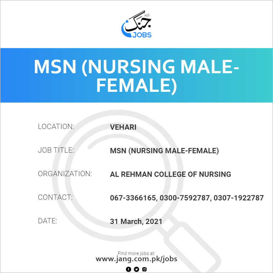 MSN (Nursing Male-Female)