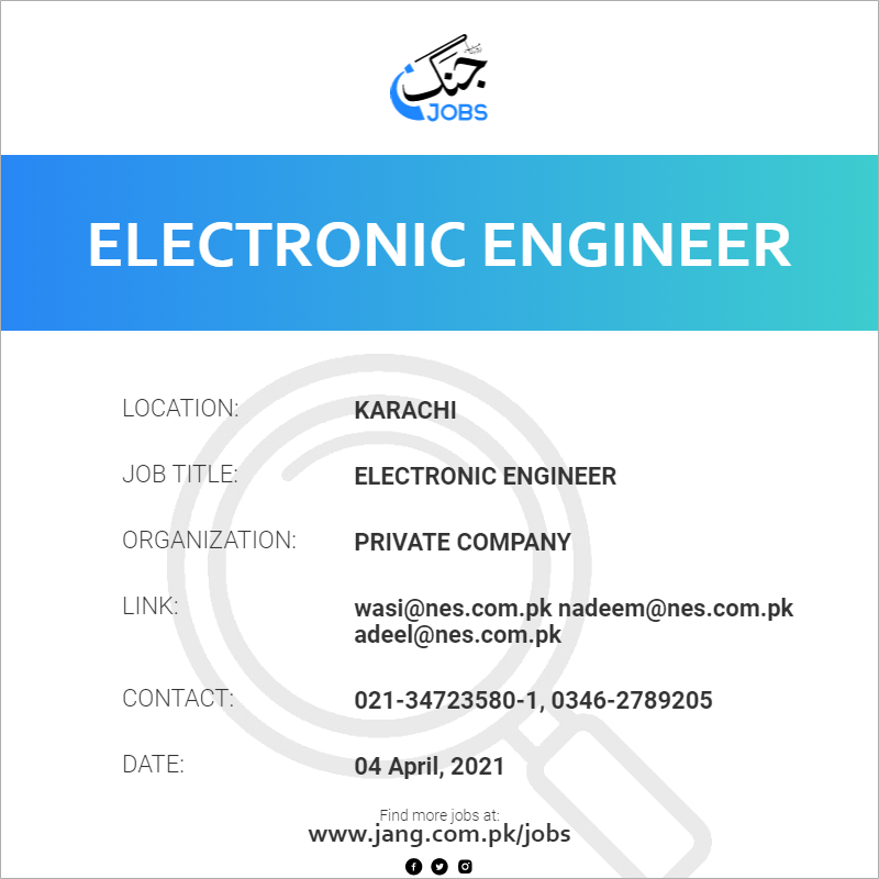 Jobs for deals electronics engineer