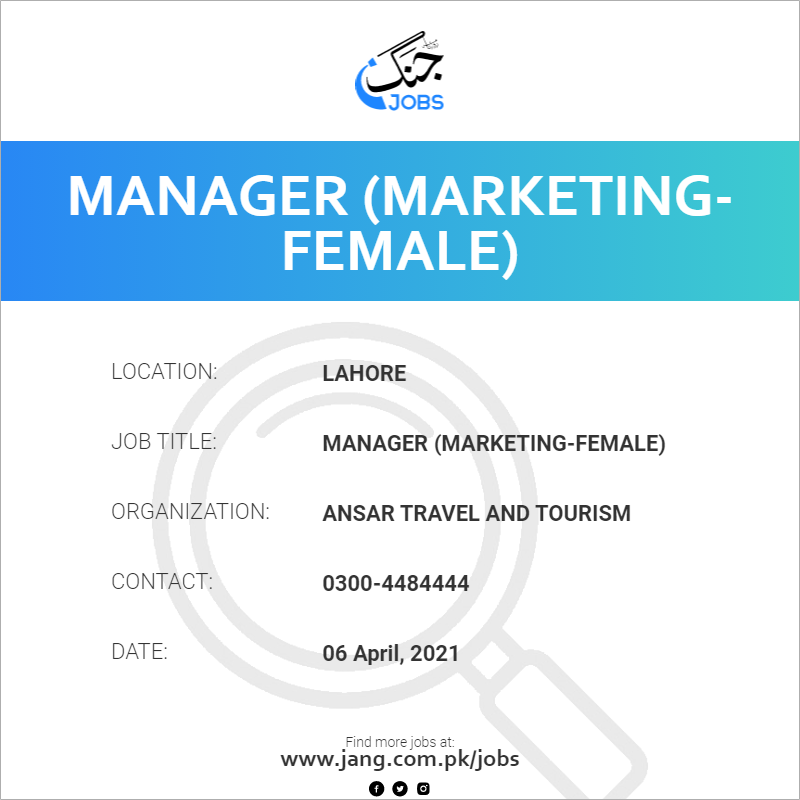Manager (Marketing-Female)