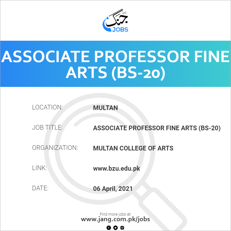 Associate Professor Fine Arts (BS-20)