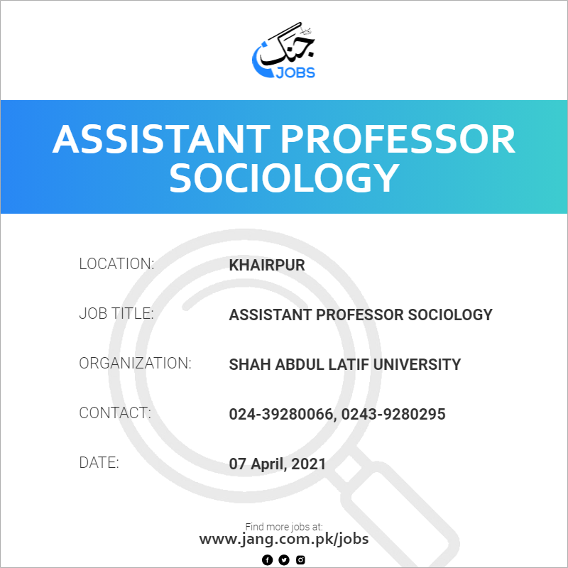 Assistant Professor Sociology (BPS-20)