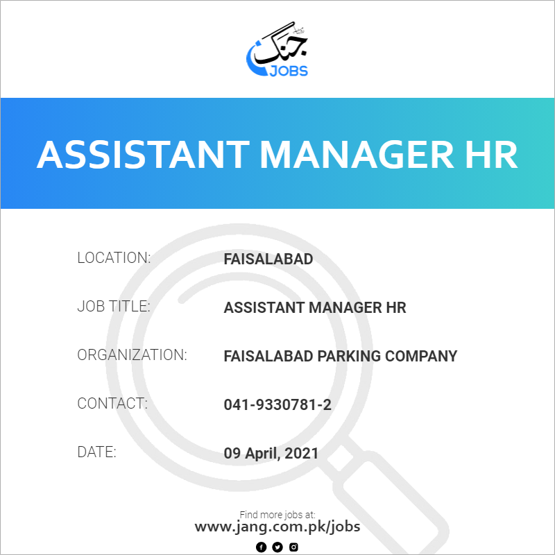 Assistant Manager HR