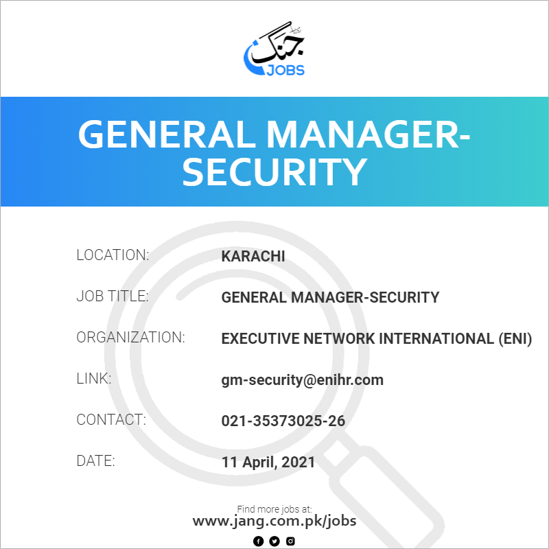 General Manager-Security