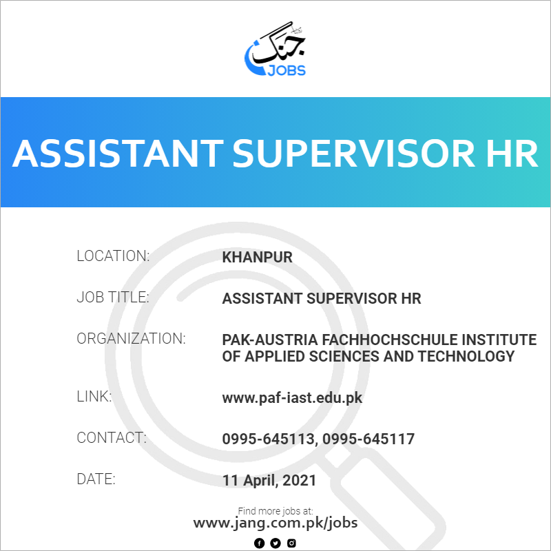 Assistant Supervisor HR