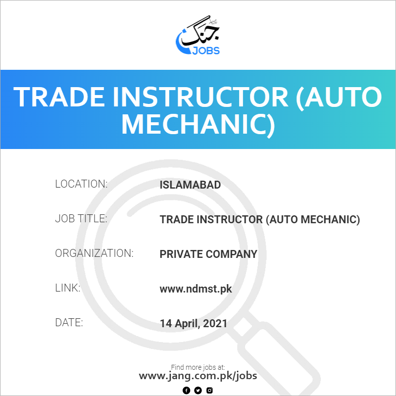 Trade Instructor (Auto Mechanic)