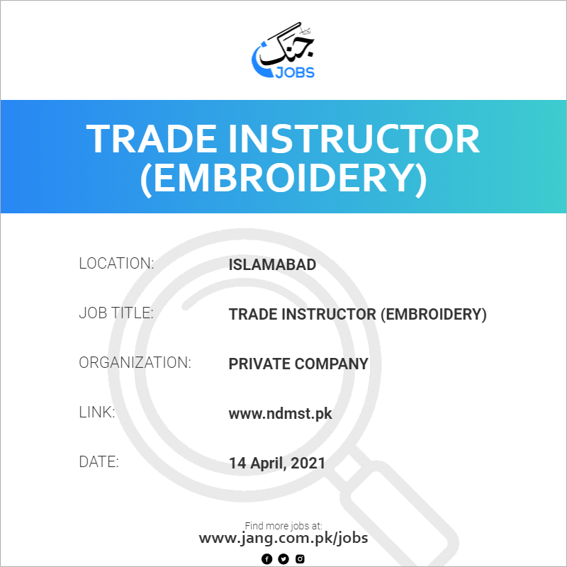 Trade Instructor (Embroidery)