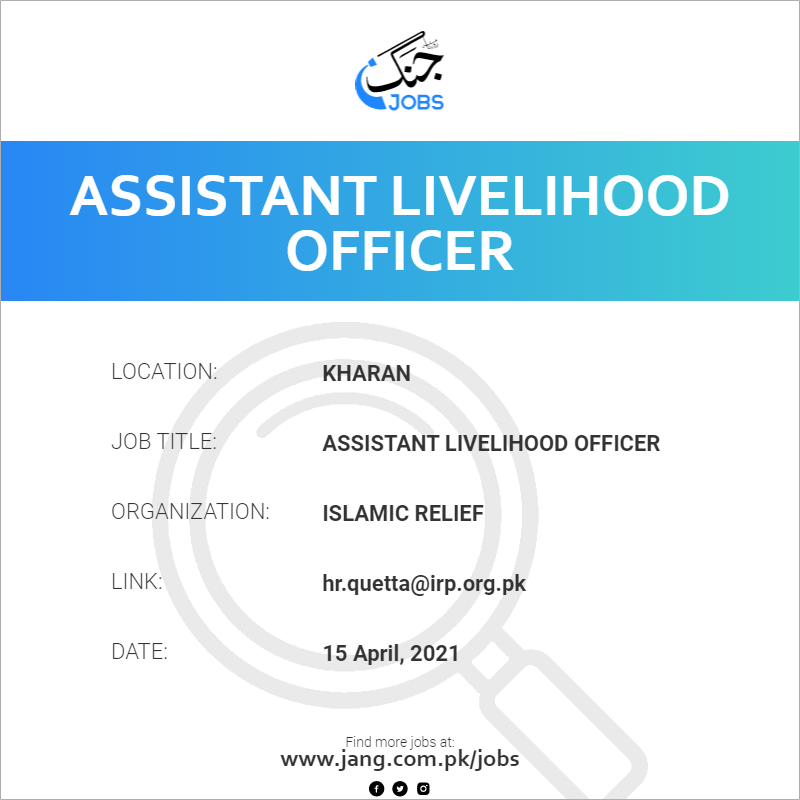 Assistant Livelihood Officer