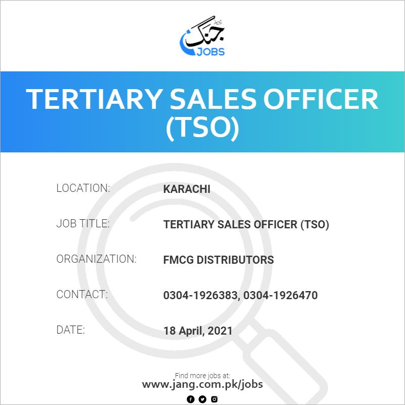 Tertiary Sales Officer (TSO)