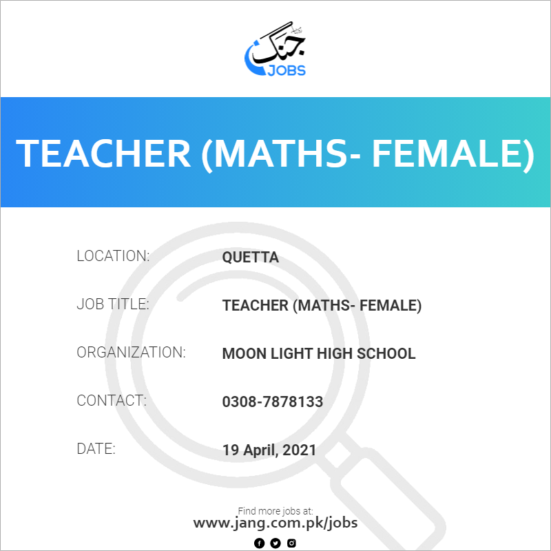 Teacher (Maths- Female)