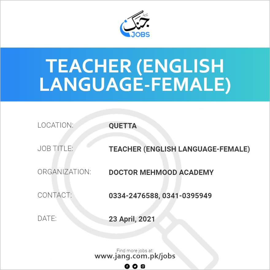 Teacher (English Language-Female)