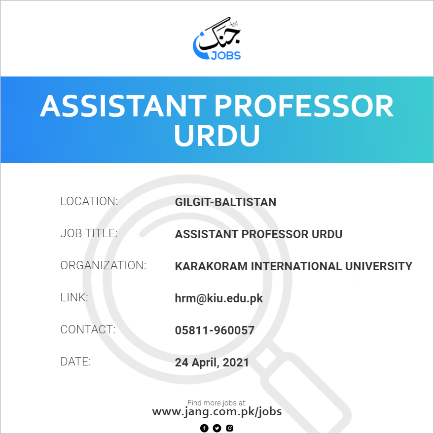 Assistant Professor Urdu