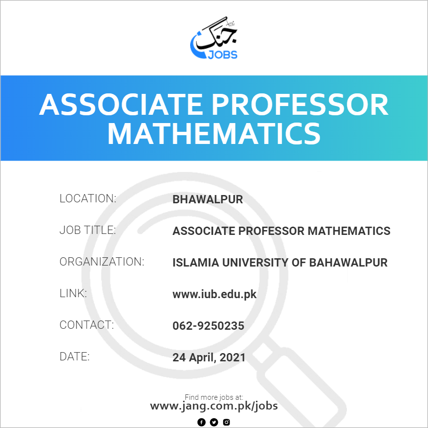 Associate Professor Mathematics