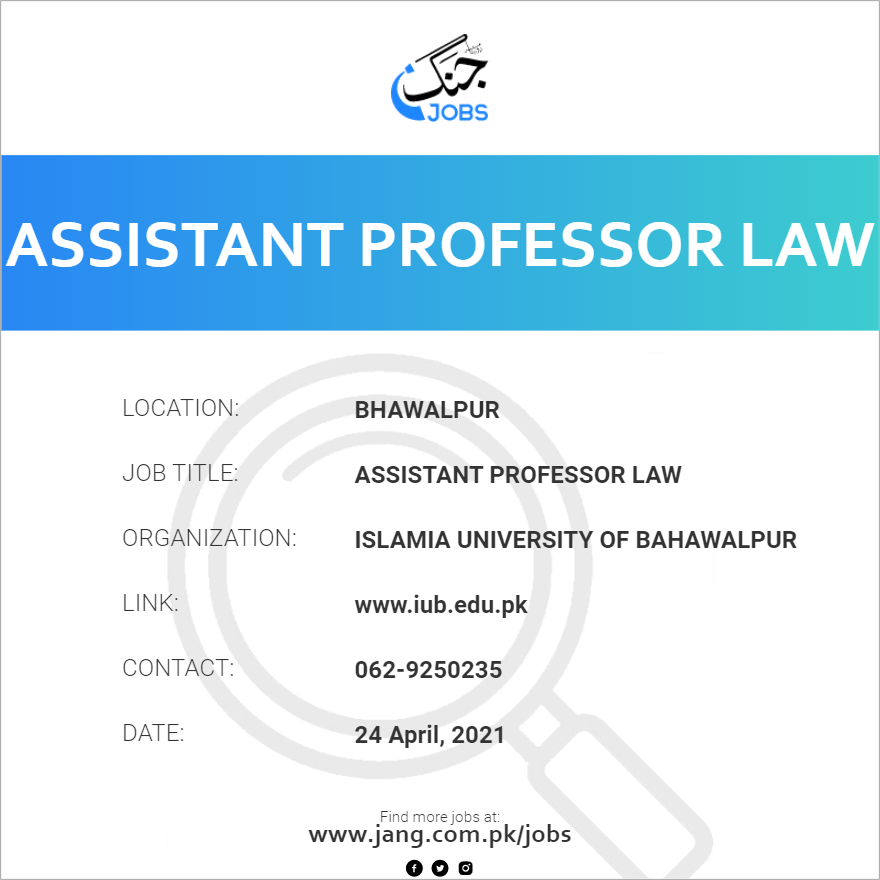 Assistant Professor Law