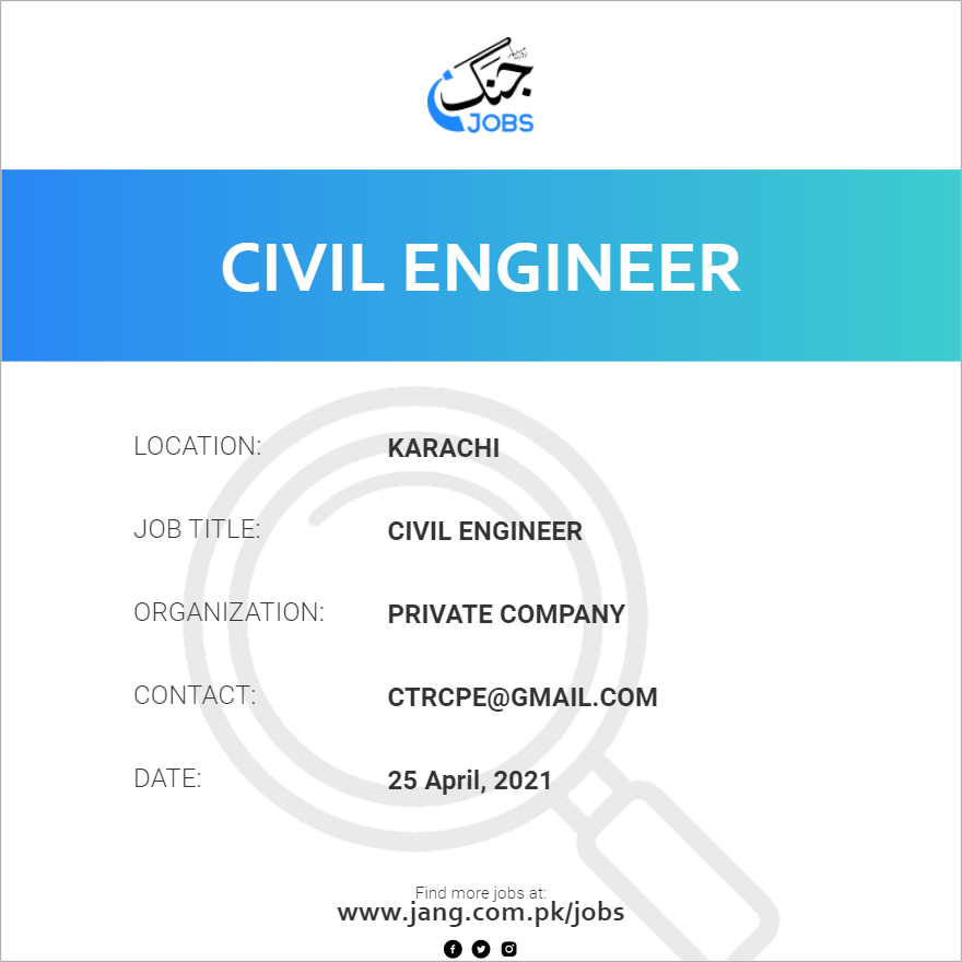 Civil engineer job deals vacancy