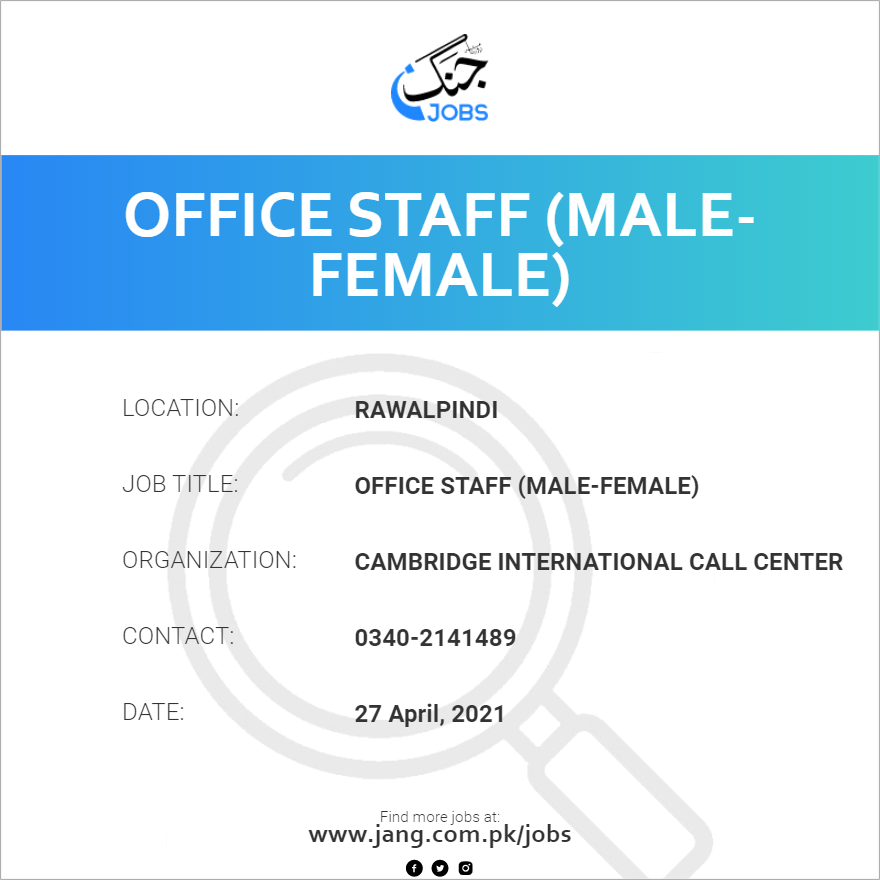 Office Staff (Male-Female)