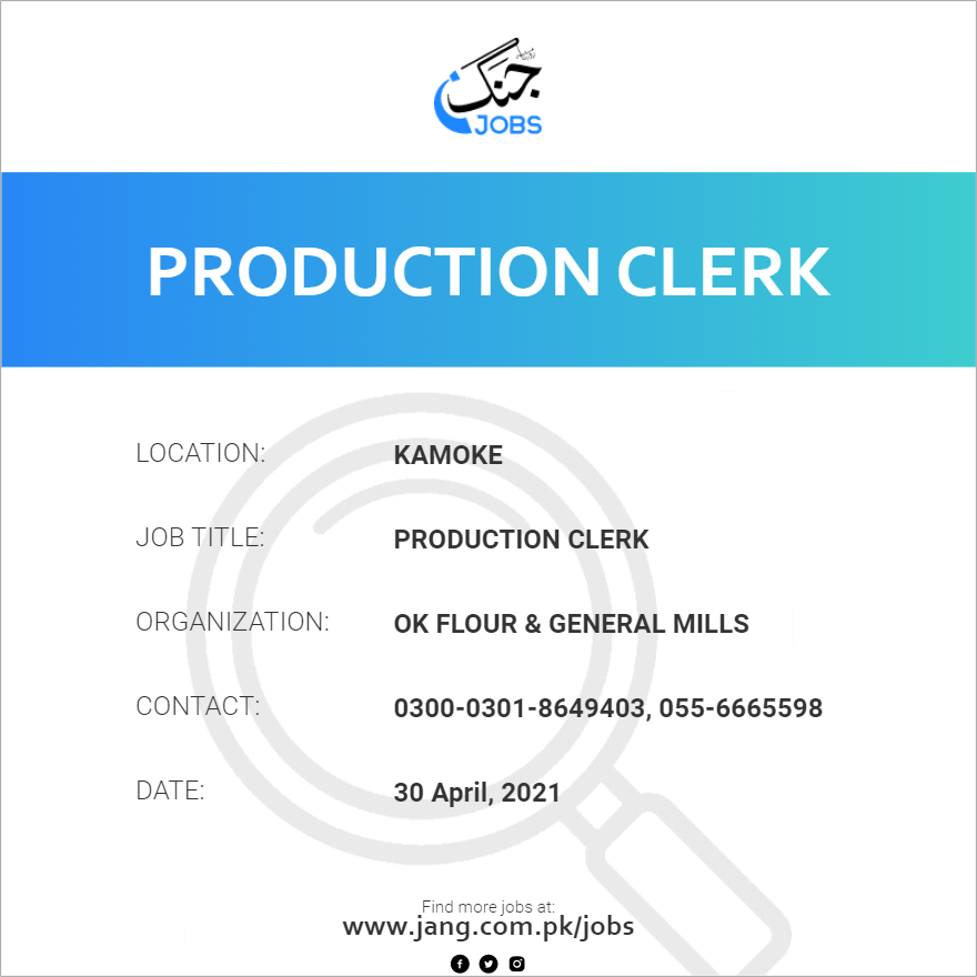 Production Clerk