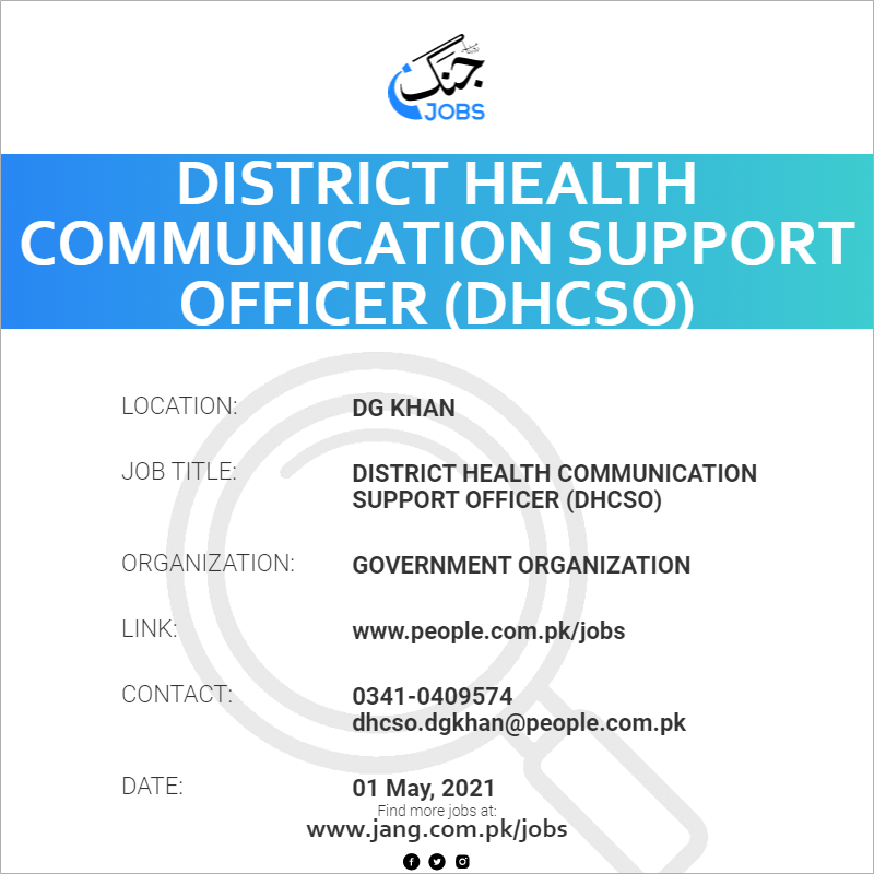 District health Communication Support Officer (DHCSO)