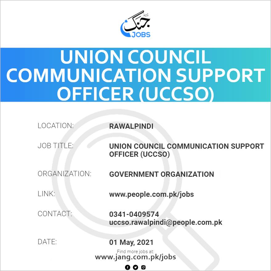 Union Council Communication Support Officer (UCCSO)