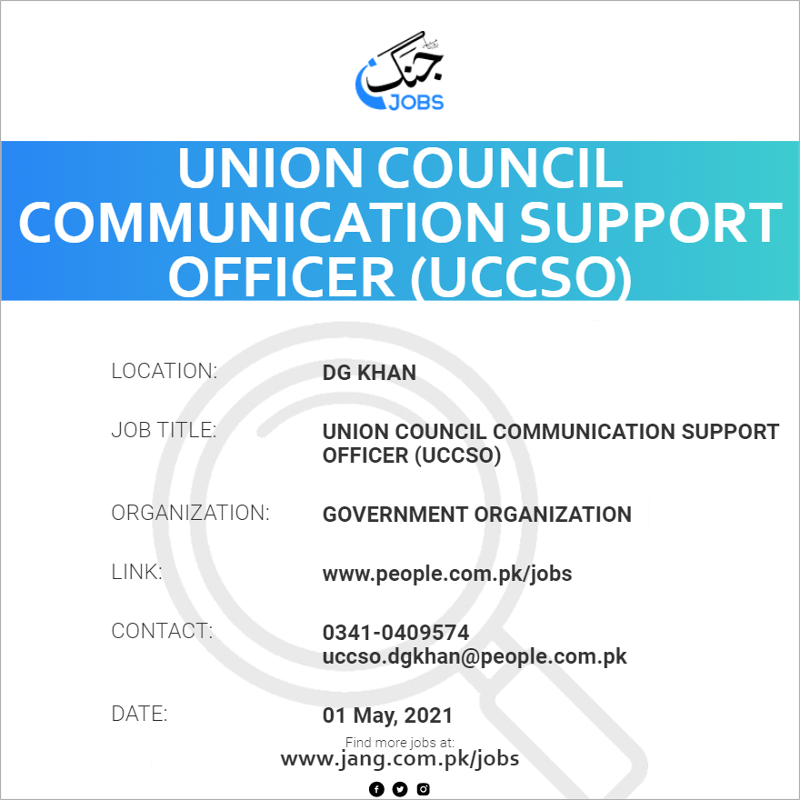 Union Council Communication Support Officer (UCCSO) 