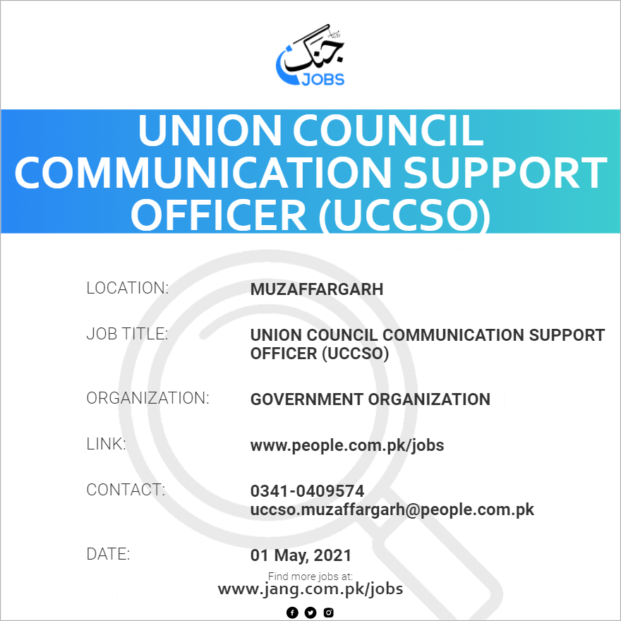 Union Council Communication Support Officer (UCCSO)