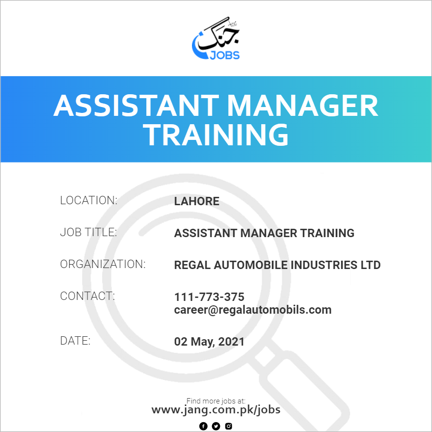 Assistant Manager Training