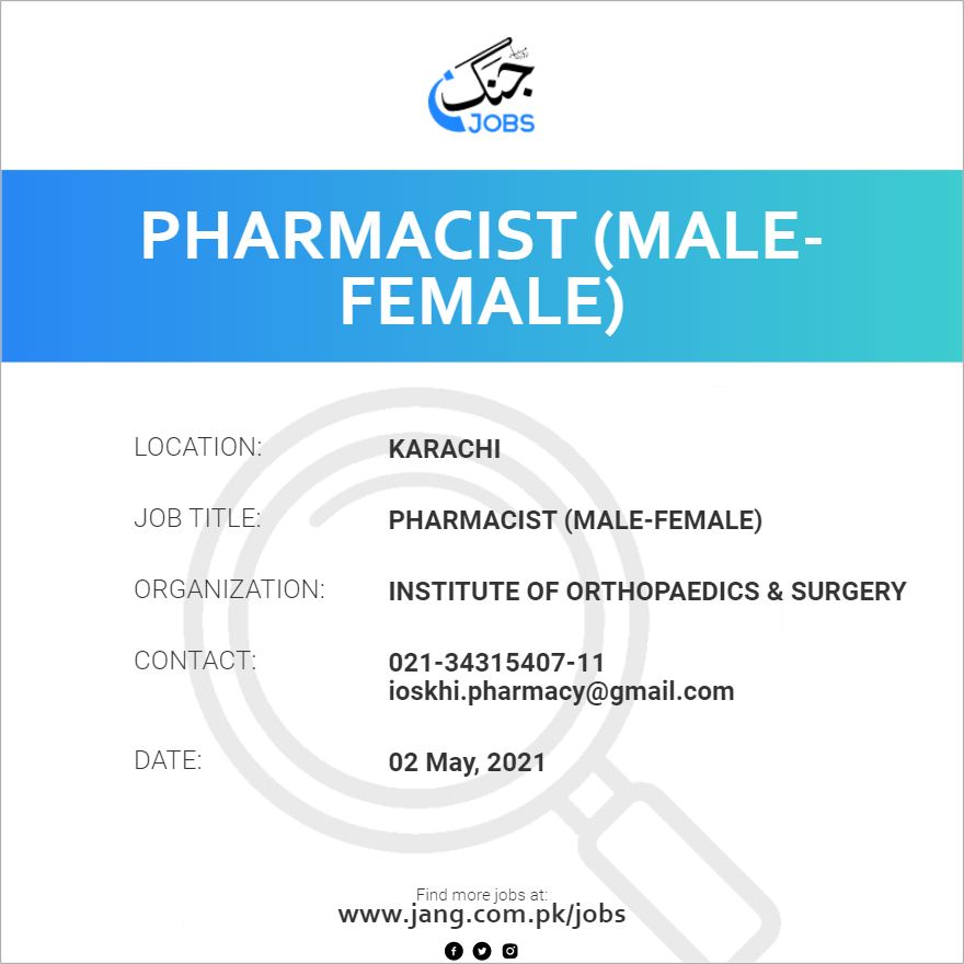 Pharmacist (Male-Female)