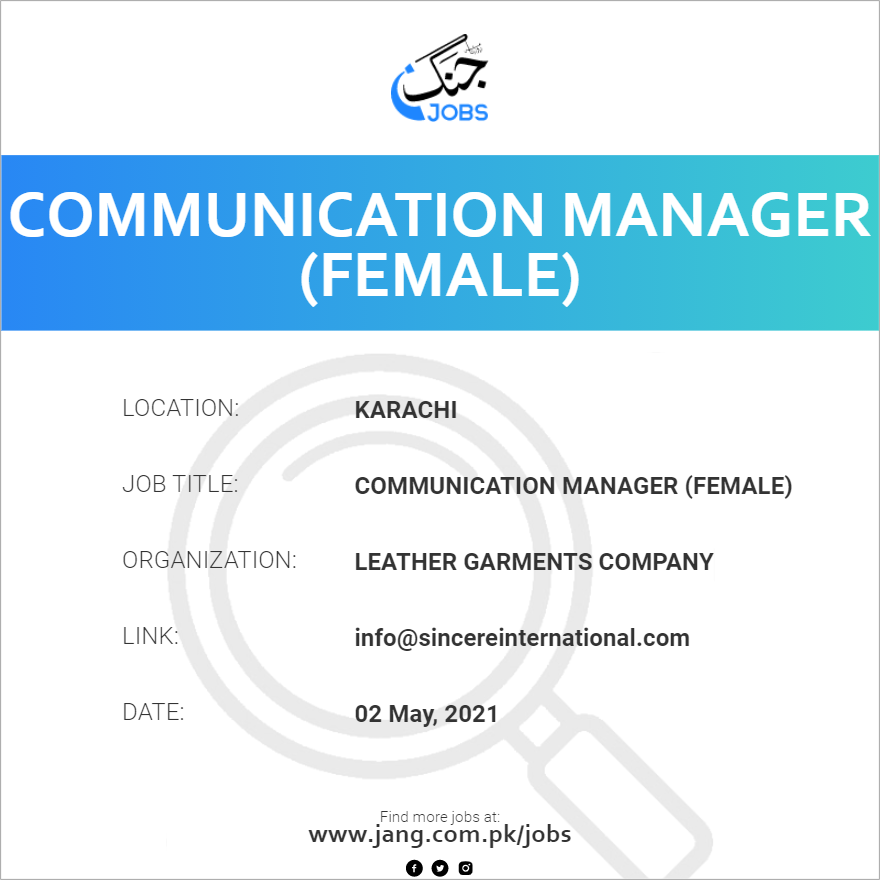 Communication Manager (Female)