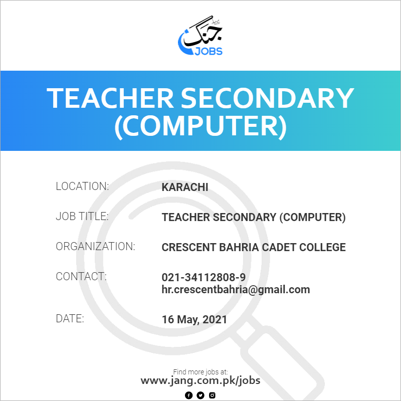 Teacher Secondary (Computer)