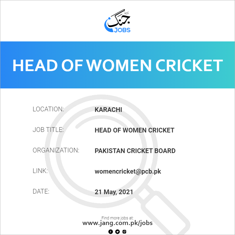 Head Of Women Cricket