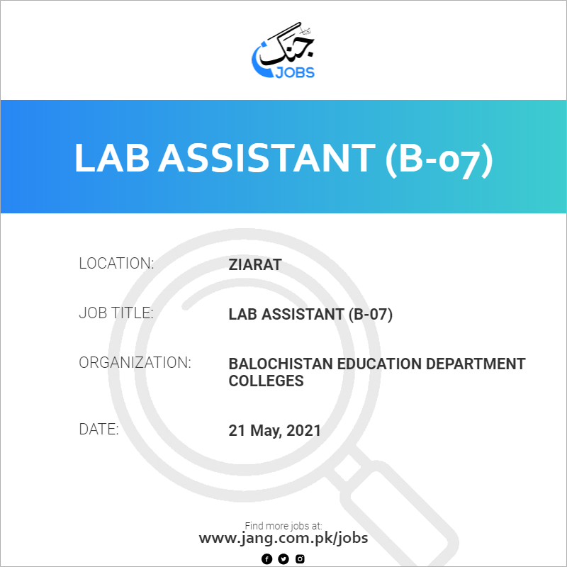 Lab Assistant (B-07)