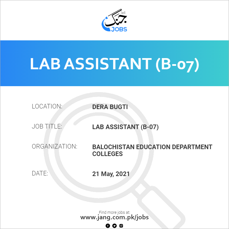 Lab Assistant (B-07)