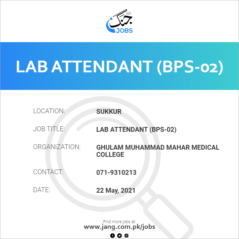Lab Attendant (BPS-02)
