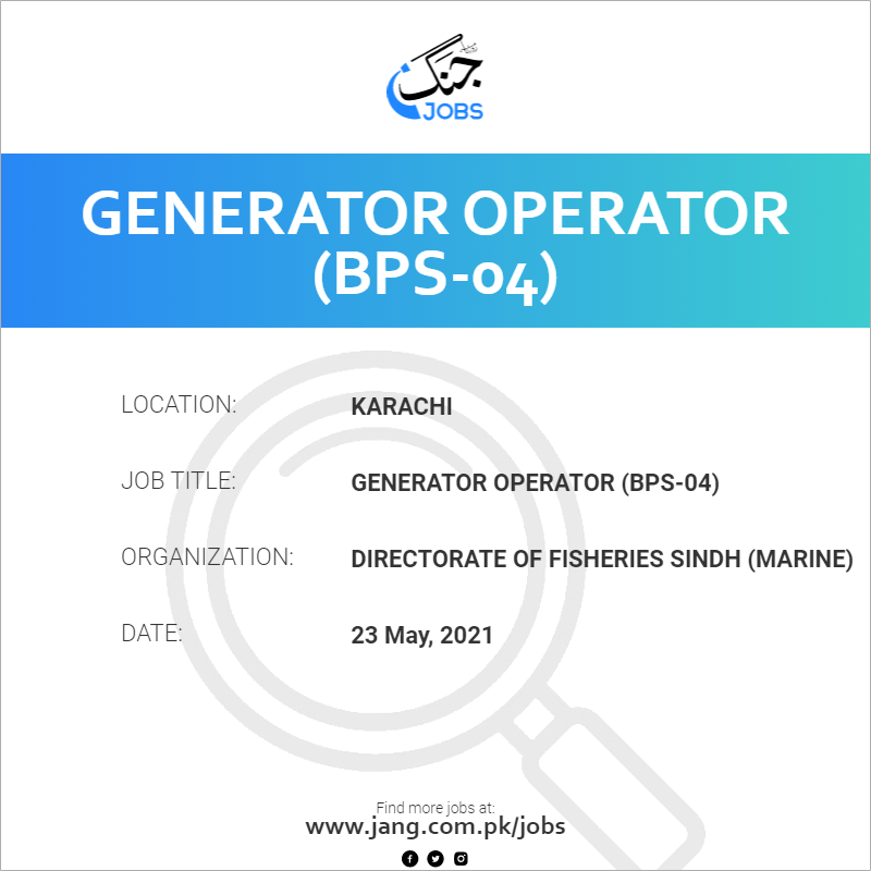 Generator Operator (BPS-04)