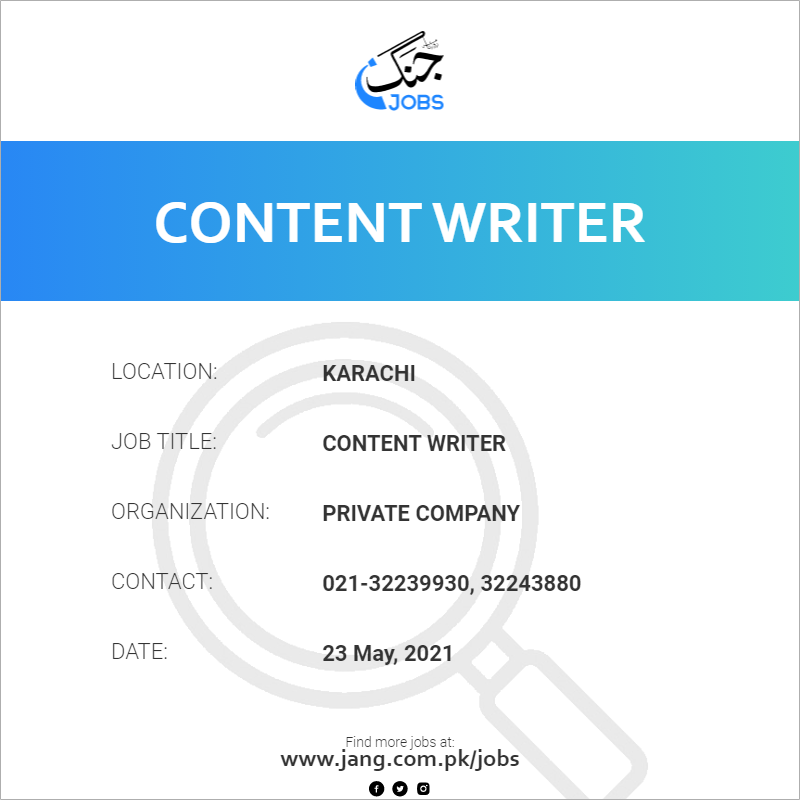 Content Writer