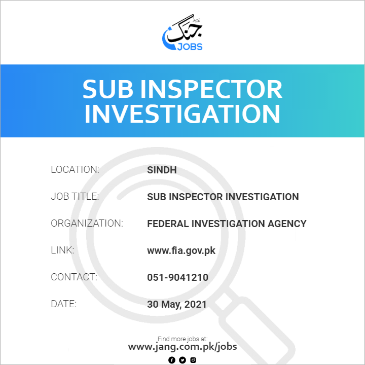 Sub Inspector Investigation