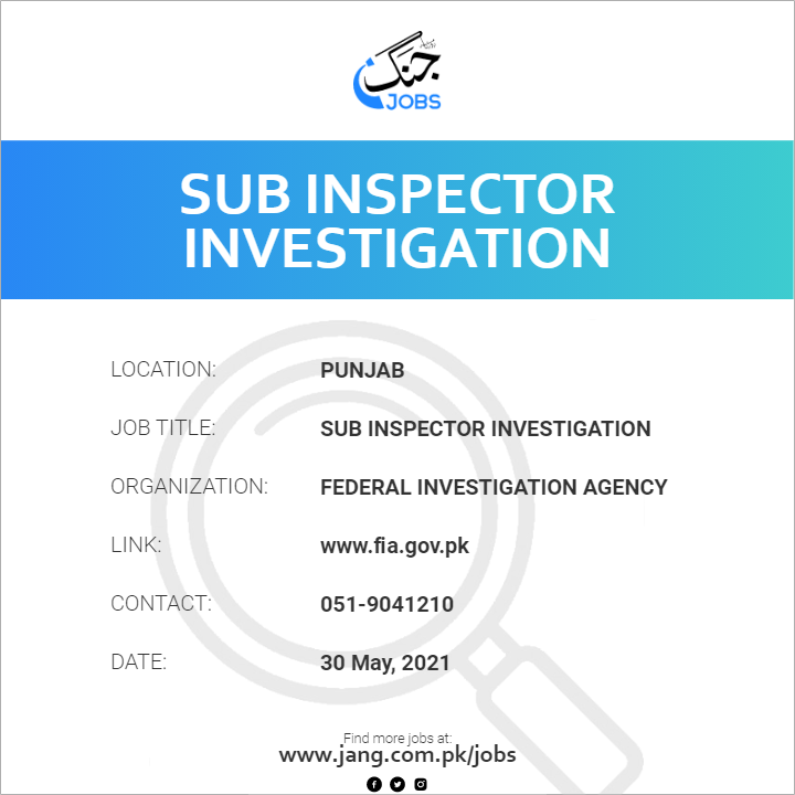Sub Inspector Investigation