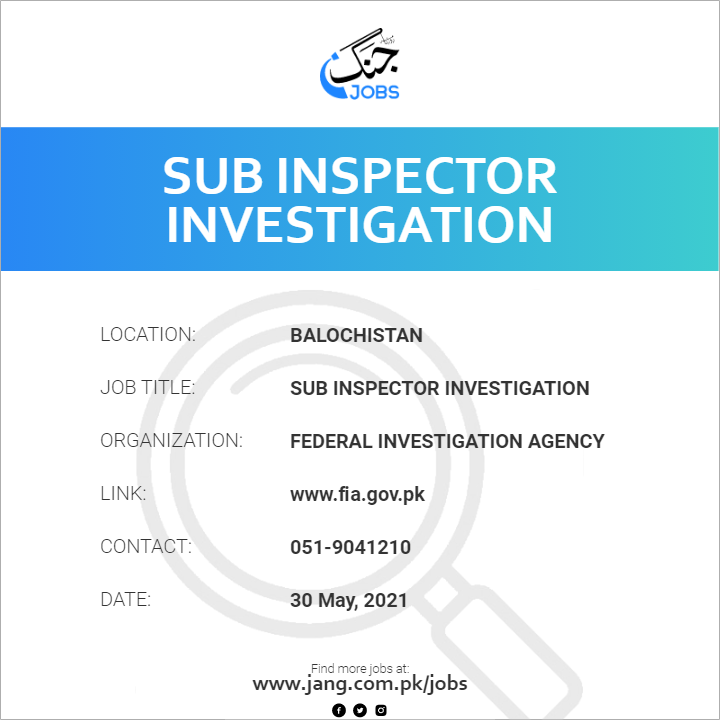 Sub Inspector Investigation