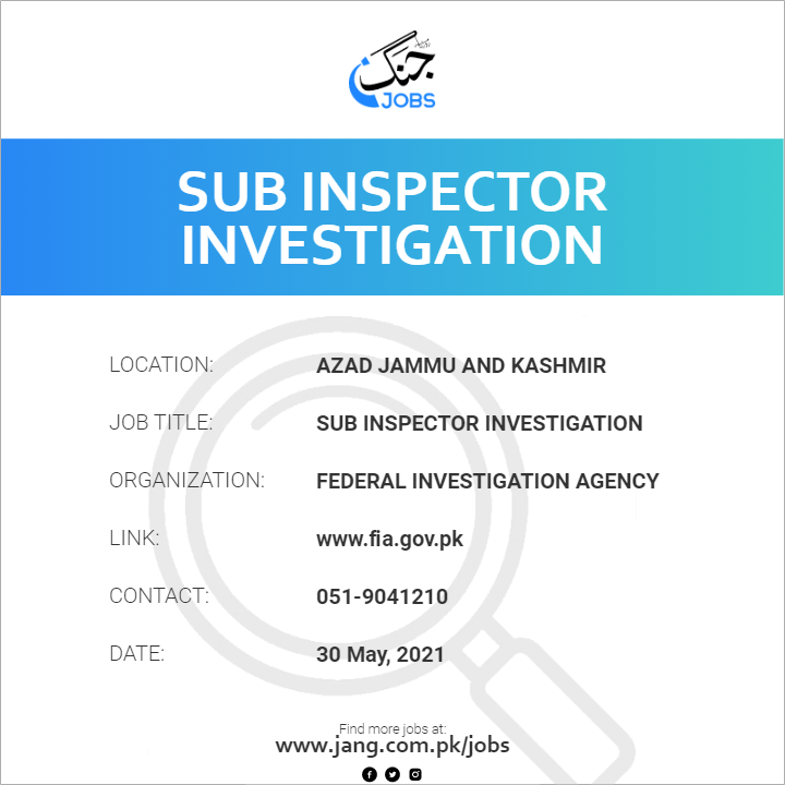 Sub Inspector Investigation