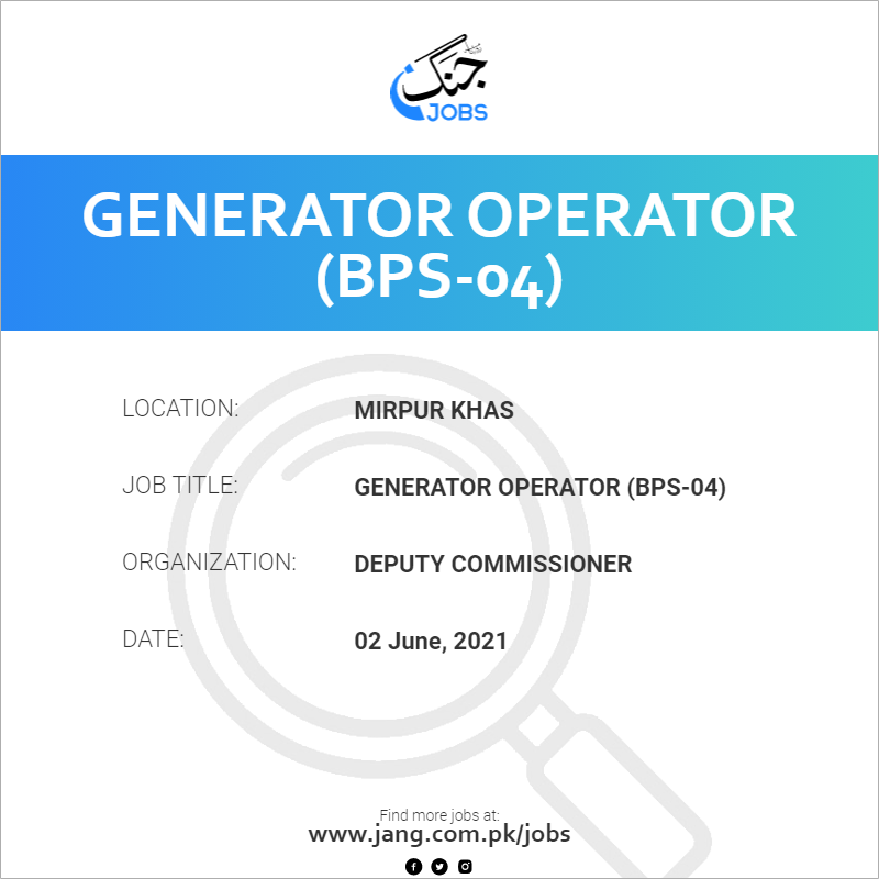 Generator Operator (BPS-04)