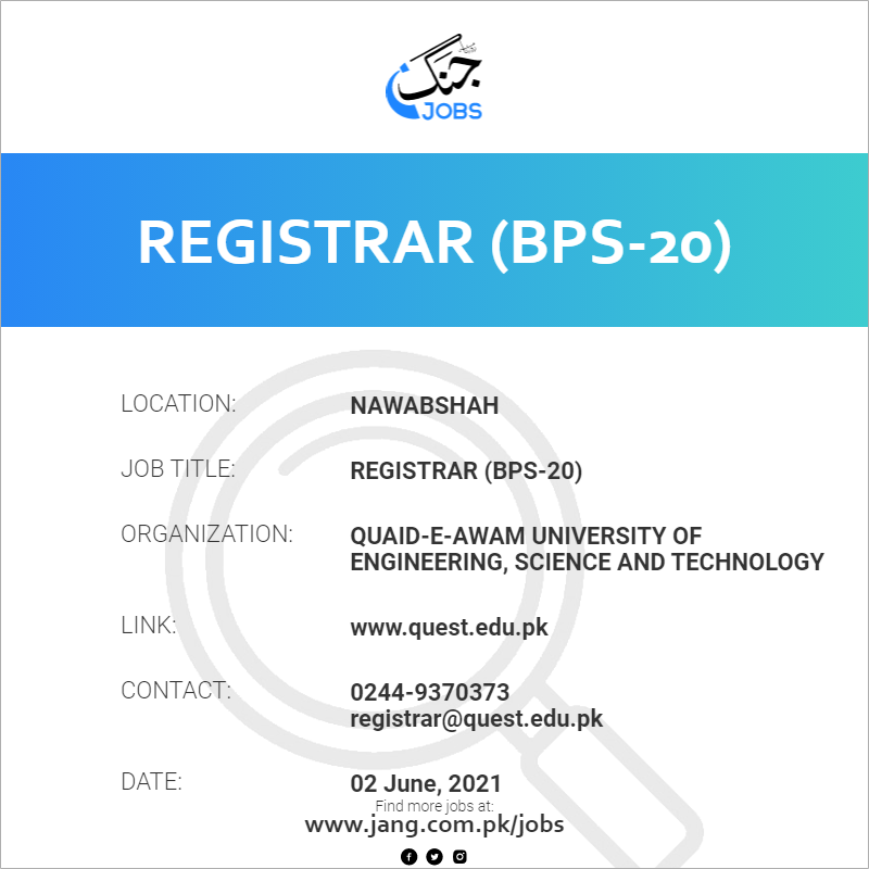 Registrar (BPS-20)