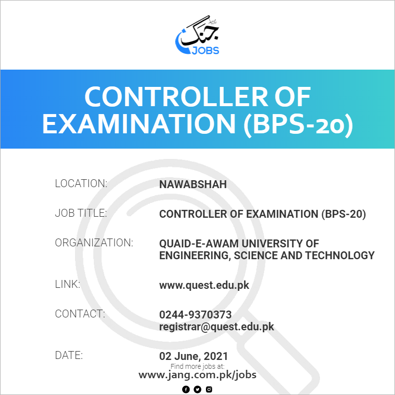 Controller Of Examination (BPS-20)