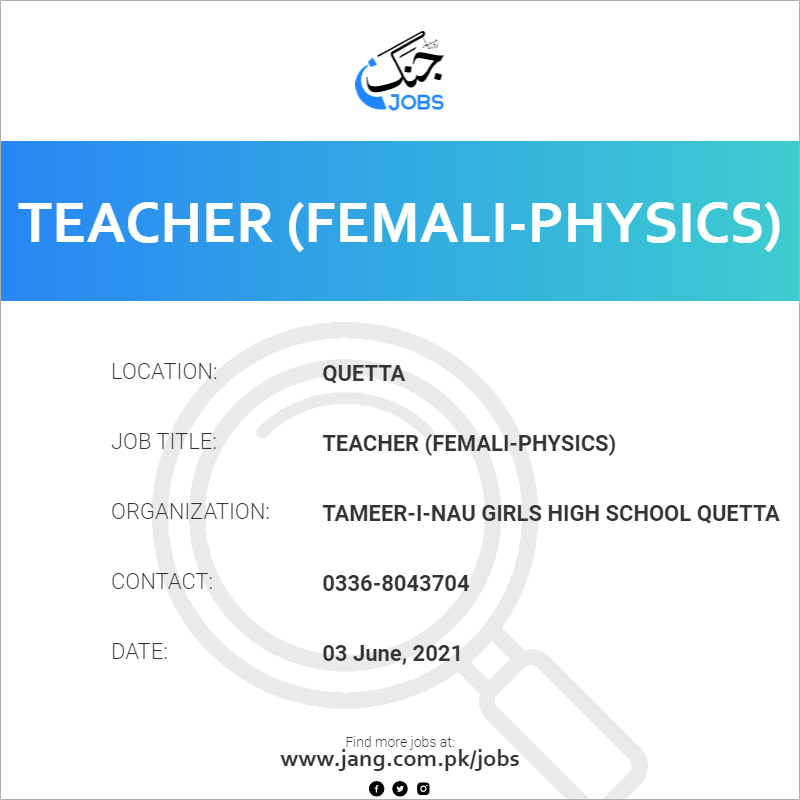 Teacher (Female-Physics)