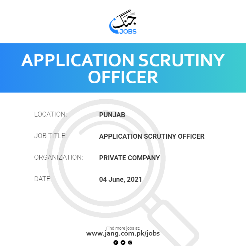 Application Scrutiny Officer 