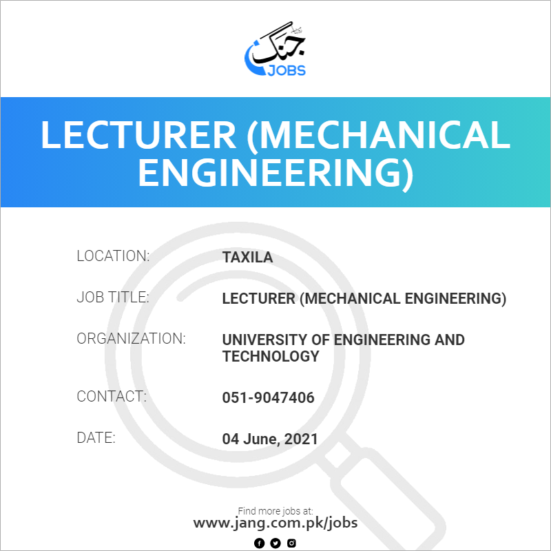 Lecturer (Mechanical Engineering)